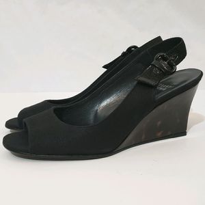 Stuart Weitzman sling back wedge heels
